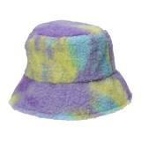 Winter Tie-Dyed Outdoor Cycling Lamb Plush Fisherman Hats 1HAT21324