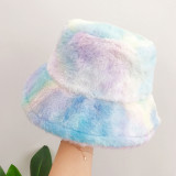 Autumn and Winter Sweet and Rainbow-Colored Plush Fisherman Hats 2009023-34