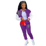 Women Baseball Letter Printing Tracksuits Tracksuit Outfit Outfits Jogging Suit Sports Suit JH591526
