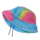 Winter Tie-Dyed Outdoor Cycling Lamb Plush Fisherman Hats 1HAT21324