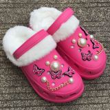 Autumn and Winter Cartoon Fleece-Lined Plush Warm Hole Shoes