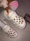 Autumn and Winter Cartoon Fleece-Lined Plush Warm Hole Shoes