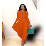 New Women off-the-shoulder, long-sleeved loose-fitting jumpsuit Bodysuits BX605768