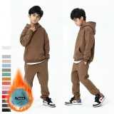 Teen Spring Boys Clothing Set  Winter New Casual Thicken Hoodie Tops Sport Pant 2Pcs Suit for Boys Clothes Kids Outfits 10 Y