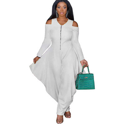 New Women off-the-shoulder, long-sleeved loose-fitting jumpsuit Bodysuits BX605768