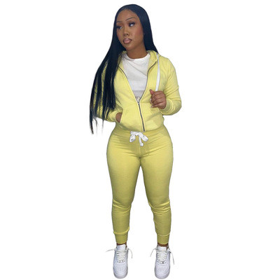 Women sports two piece suit tracksuits L27384