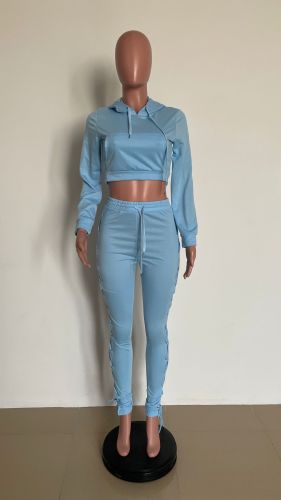Sexy Cotton Outfits for Women Long Sleeve Two Piece Set YG801627
