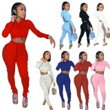 Sexy Cotton Outfits for Women Long Sleeve Two Piece Set YG801627