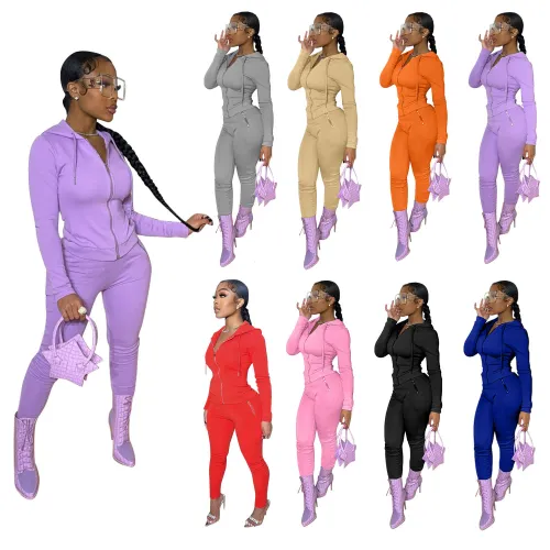 Women Casual Sportswear Tracksuits Two Piece Set 288899