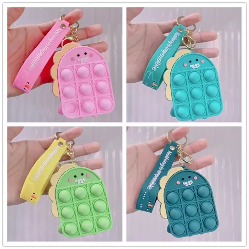 Push Bubble Kids Kawaii Coin Purse Relieve Fidget Toys Adult Earphone Storage Keychain