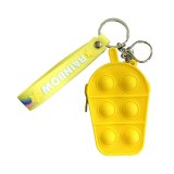 Silicone Milk Tea Cup Push Bubble Pendant Sensory Toy Handbag  Keychain