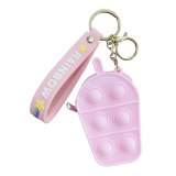 Silicone Milk Tea Cup Push Bubble Pendant Sensory Toy Handbag  Keychain