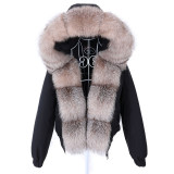 Fashion short Women's Real Fox Fur Coat Jacket