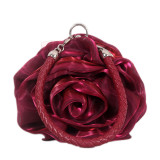 Pooflower Flower Shape Silk Evening Bags for Women Small Clutch Handbags