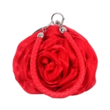 Pooflower Flower Shape Silk Evening Bags for Women Small Clutch Handbags