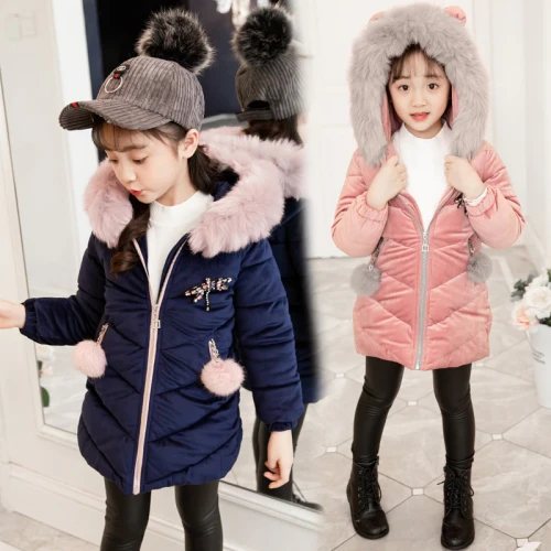 Girls Autumn Winter Warm Coats  Outerwear Children Clothes Parkas Park Snowsuit 059610