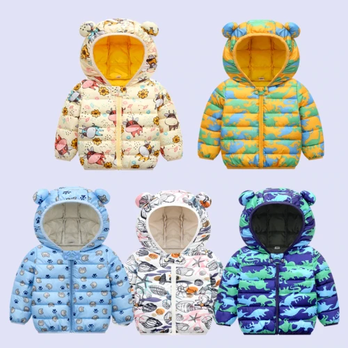 Baby New Jackets Autumn Winter Boys Girl Cartoon Warm Thick Hooded Coat HY885667