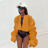 Sexy print line Bubble Sleeve Jacket Coat for Women L526374