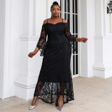 Women Party Sexy Lace Long Dress Plus Size Ladies African Dress  P0097108