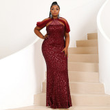 Women Plus Size Party  Evening Dresses African Clothes P015768