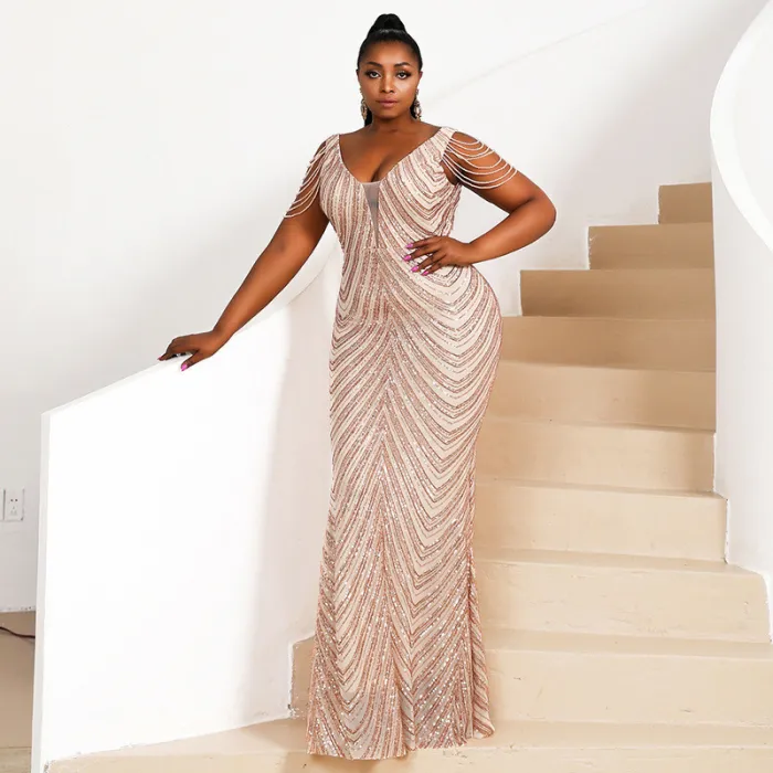 Women Plus Size Party  Evening Dresses African Clothes P013344