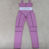 Women's Sweatshirt Set Bodysuit Pure Color Tight Sports Yoga Sets  880516