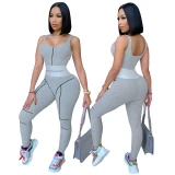 Women's Sweatshirt Set Bodysuit Pure Color Tight Sports Yoga Sets  880516