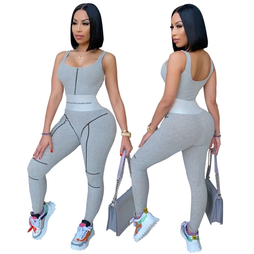 Women's Sweatshirt Set Bodysuit Pure Color Tight Sports Yoga Sets  880516