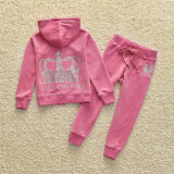 New Children Fall Winter sports fashion velvet suit Tracksuit for Girls