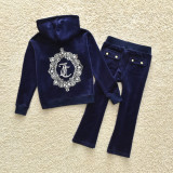 New Children Fall Winter sports fashion velvet suit Tracksuit for Girls