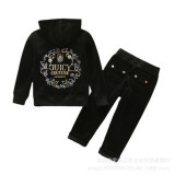 New Children Fall Winter sports fashion velvet suit Tracksuit for Girls