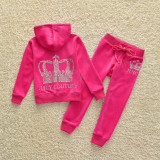New Children Fall Winter sports fashion velvet suit Tracksuit for Girls