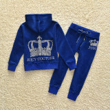 New Children Fall Winter sports fashion velvet suit Tracksuit for Girls