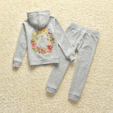 New Children Fall Winter sports fashion velvet suit Tracksuit for Girls