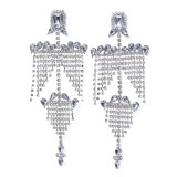 New Exaggerated Full Rhinestone Long Tassel Drop Earrings Ear Jewelry for Women CX202108170213