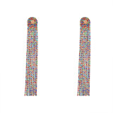 Women Fashion Shiny Rhinestone Long Chain Dangle Earrings Evening Dress Earrings EH1455061AD