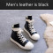Men's leather is black