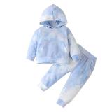 New hot sale tie dye fashion Kid Two piece clothing unisex children hoodie setWY00112