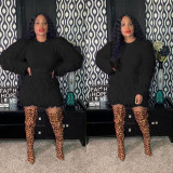 Winter Fashion Fluffy Tassel Warm Sweater 2 Piece Set Women Long Sleeve Sexy Club Outfits