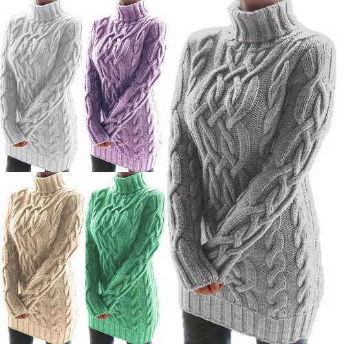 Women Autumn and Winter thickened Long Sweater 12035263