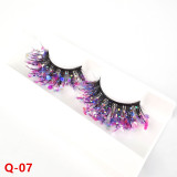 Color luminous 3D false Eyelashes Q-01--1627