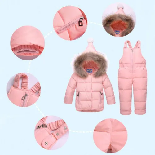 Baby Girls Clothing Sets Winter Down Parkas Windproof Infant Girls Clothes Suits