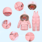 Baby Girls Clothing Sets Winter Down Parkas Windproof Infant Girls Clothes Suits