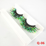 Color luminous 3D false Eyelashes Q-01--1627