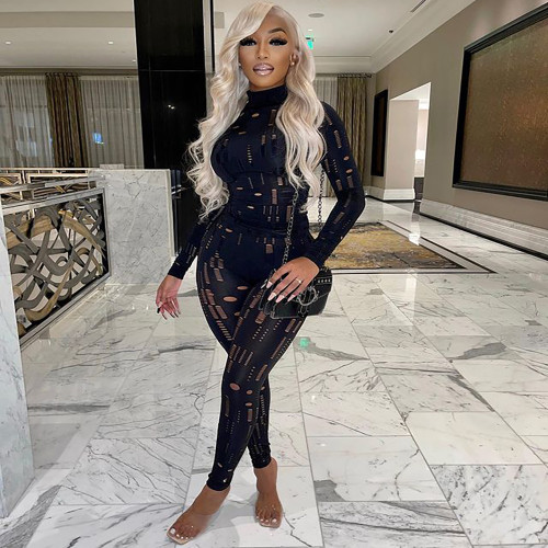 New women's fashion long sleeve tight two-piece set A111324