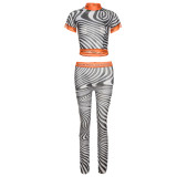 Casual Sexy Women Two Piece Set Short Sleeve See Through Outfits Streetwear K21S05295106