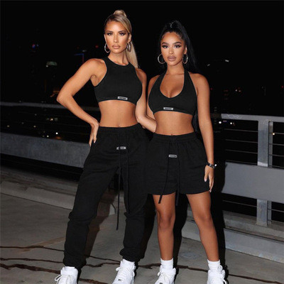 New Women's Fashion high-waisted sports Two-piece set K21S0727485