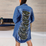 Fashion plus-size Women's ripped denim Jacket Coats TB1010718