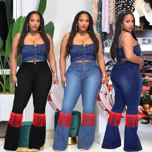 Women's low stretch high-waisted Pants Jeans PD1025566