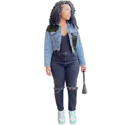Short Jeans denim Jacket Coats for Fashionable Women TB1011324